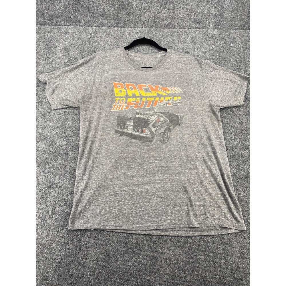 Universal Studios Back to the Future T-Shirt Mens XL Gray DeLorean Graphic Tee
